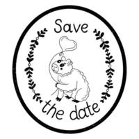 Typographic grunge oval composition with capybara. Fun flat animal character with balloon and lettering. St Valentines day concept. Isolated composition with scrathes on white background vector
