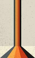 Retro style linear stripes background. Perspective straight line retro wallpaper vector