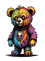 ai gerado Urso desenho animado personagem em transparente fundo png