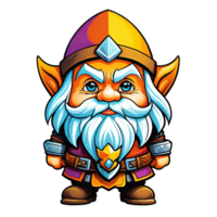 AI generated Dwarf cartoon character design illustration on transparent background png