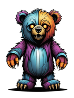 AI generated bear cartoon character on transparent background png