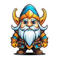 AI generated Dwarf cartoon character design illustration on transparent background png