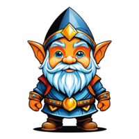AI generated Dwarf cartoon character design illustration on transparent background png