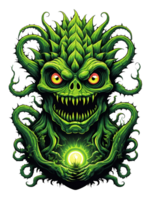 ai généré vert monstre les plantes personnage conception illustration sur transparent Contexte png