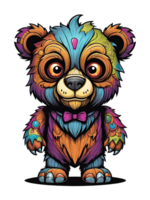 AI generated Bear cartoon character on transparent background png