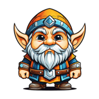 AI generated Dwarf cartoon character design illustration on transparent background png