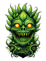 ai généré vert monstre les plantes personnage conception illustration sur transparent Contexte png