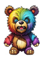 AI generated Bear cartoon character on transparent background png