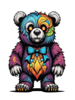 AI generated Bear cartoon character on transparent effect background illustration png