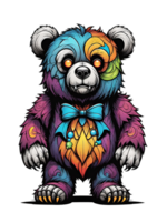 ai généré ours dessin animé personnage sur transparent effet Contexte illustration png