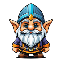 AI generated Dwarf cartoon character design illustration on transparent background png