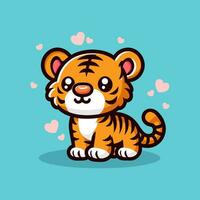 bebé Tigre dibujos animados vector icono ilustración