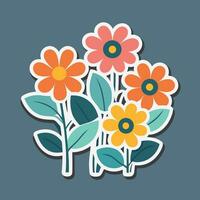 Flower sticker collection vector