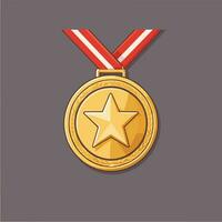 First place gold medal award vector illustration