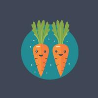 Cute carrot cartoon drawing vector