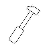 hammer icon. Outline illustration of hammer vector icon. Household appliance icons in line style. Suitable for design to introduce carpentry tools. Coloring educational