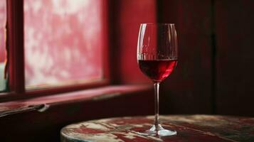 AI generated a glass of red wine on a table with cranberries on the top photo