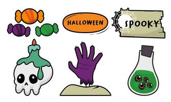 Cartoon halloween design elements vector