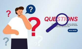 Flat questions concept illustration vector