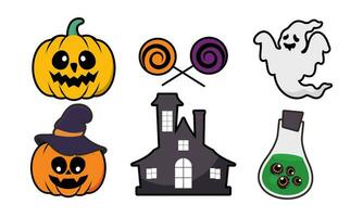 Cartoon halloween design elements vector