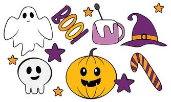 Cartoon halloween design elements vector