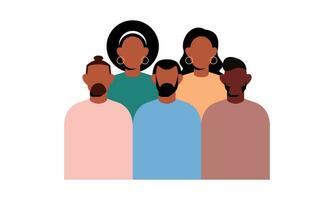 Black community, african people gathered together illustration vector