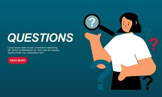 Flat questions concept illustration vector