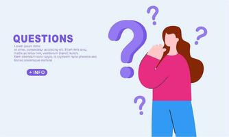 Flat questions concept illustration vector