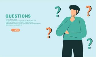 Flat questions concept illustration vector