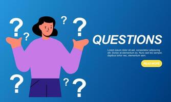 Flat questions concept illustration vector