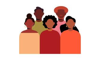 Black community, african people gathered together illustration vector