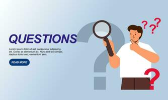 Flat questions concept illustration vector