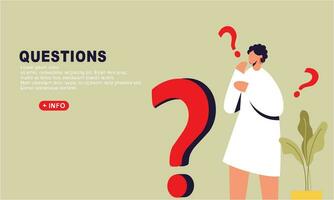 Flat questions concept illustration vector