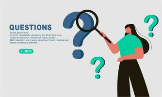 Flat questions concept illustration vector