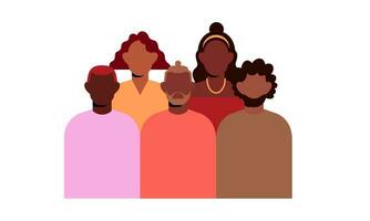 Black community, african people gathered together illustration vector