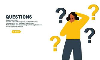 Flat questions concept illustration vector