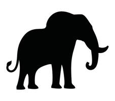 African Elephant Silhouette Stock Vector Illustration.