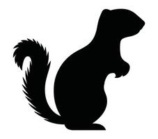 African Ground Squirrel Silhouette Stock Vector Illustration.