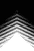 Thin straight line smooth transition from black to white thin arrow shaped background. vector