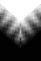 Thin straight line smooth transition from black to white thin arrow shaped background. vector