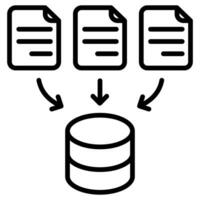 Data Collection icon line vector illustration