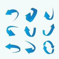 set of blue arrows design vector