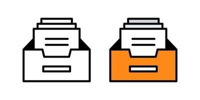 Vector Document Archive Illustration With Black Outline