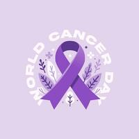 Vector illustration retro vintage hand drawn for world cancer day 8