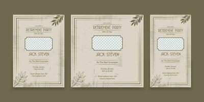 Retirement party invitation design template vector