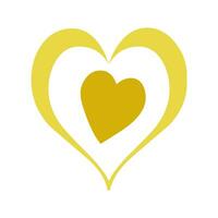 Nested Golden Hearts Icon vector