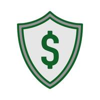 Shield With Dollar Icon vector