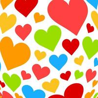 Multicolored Hearts Valentine Pattern Background vector