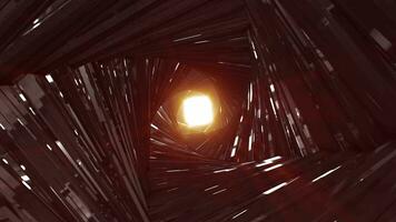 Abstract metallic shiny dark black polyhedral tunnel frame from lines of hexagonal edges, mechanical high-tech tunnel futuristic, abstract background video