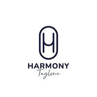 inicial letra h o armonía logo diseño modelo vector ilustración